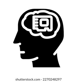 memory brain glyph icon vector. memory brain sign. isolated symbol illustration