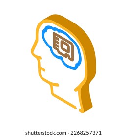 memory brain isometric icon vector. memory brain sign. isolated symbol illustration