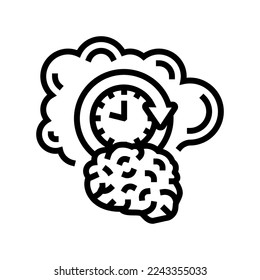 Hirnliniensymbol des Speichers, Vektorgrafik. Gedächtniszeichen. isoliertes Kontursymbol