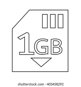 Memory Card 1 Gb icon Illustration design