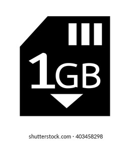 Memory Card 1 Gb icon Illustration design
