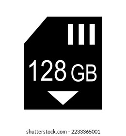 Memory card 128 Gb icon illustration design.