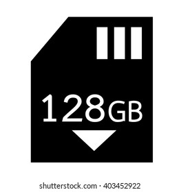 Memory Card 128 Gb icon Illustration design