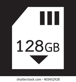 Memory Card 128 Gb icon Illustration design