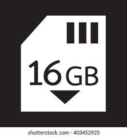 Memory Card 16 Gb icon Illustration design