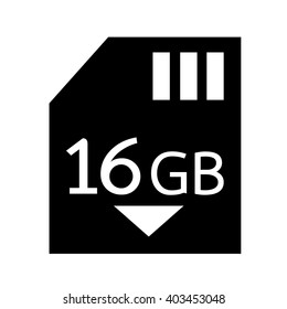 Memory Card 16 Gb icon Illustration design