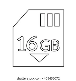 Memory Card 16 Gb icon Illustration design