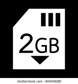 Memory Card 2 Gb icon Illustration design
