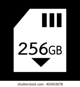 Memory Card 256 Gb icon Illustration design