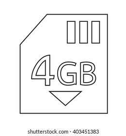 Memory Card 4 Gb icon Illustration design