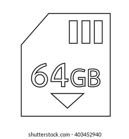Memory Card 64 Gb icon Illustration design