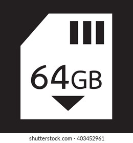 Memory Card 64 Gb icon Illustration design
