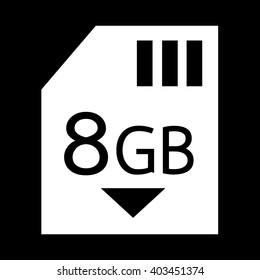 Memory Card 8 Gb icon Illustration design