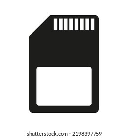 Memory card black vector icon on white background
