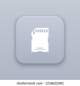 Memory card button, best vector on a gray background