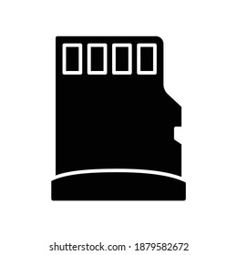 Icono de glifo de dispositivo digital de tarjeta de memoria