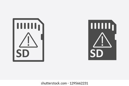 Memory card filled and outline vector icon sign symbol