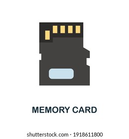 Icono plano de tarjeta de memoria. Elemento de color sencillo de la colección de accesorios de teléfono. Icono de tarjeta de memoria creativa para diseño web, plantillas, infografías y más