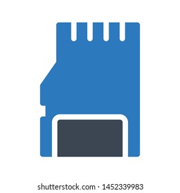 memory card glyph color vector icon