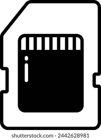 Memory Card glyph and line vector illustration