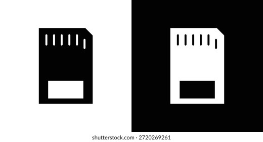 Icono de tarjeta de memoria. Icono de diseño plano simple en blanco y negro