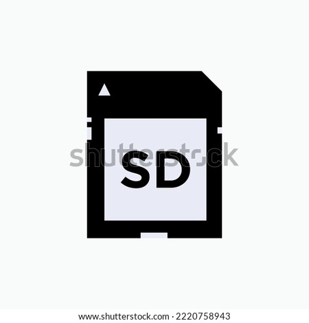 Memory Card Icon. Data, Storage Symbol.  