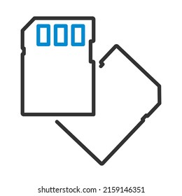 Memory Card Icon. Editable Bold Outline With Color Fill Design. Vector Illustration.