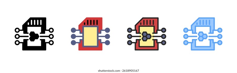Memory Card Icon Element For Design