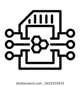 Memory Card Icon Element For Design
