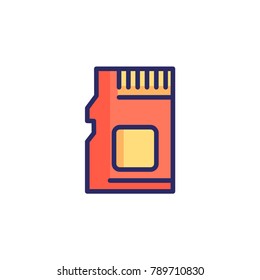 memory card icon filled outline