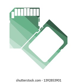 Icono de tarjeta de memoria. Diseño de la escalera de color plana. Ilustración vectorial.