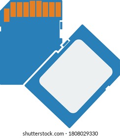 Icono de tarjeta de memoria. Diseño de color plano. Ilustración vectorial.