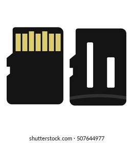 Memory card icon. Flat illustration of memory card vector icon for web