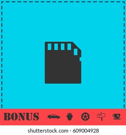 Memory card icon flat. Simple vector symbol and bonus icon