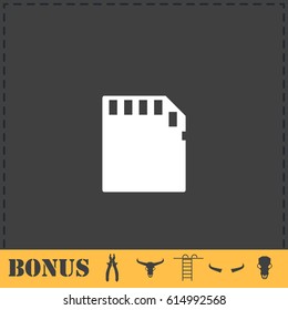 Memory card icon flat. Simple vector symbol and bonus icon
