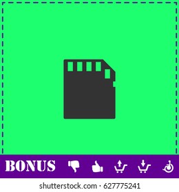 Memory card icon flat. Simple vector symbol and bonus icon