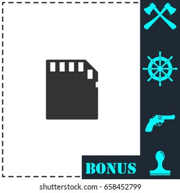 Memory card icon flat. Simple vector symbol and bonus icon
