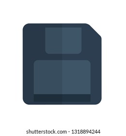 memory card icon in flat style isolated vector illustration on white transparent background