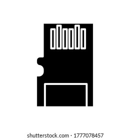 memory card icon with glyph style vector for your web design