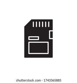 memory card icon glyph vector. isolated on white background