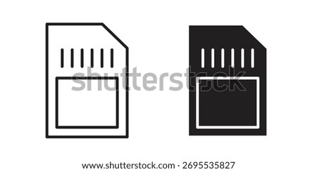 Memory card icon illustrations collection. editable stroke outline and flat style