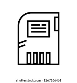 memory card icon isolated on white background, vector illustration