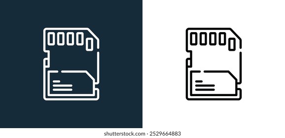 memory card icon isolated on white and black colors. memory card outline linear vector icon from computer peripherals collection for mobile apps, web and ui.