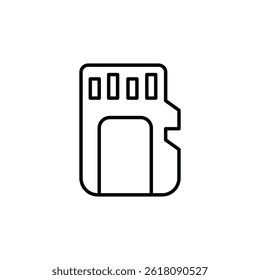 Memory card icon isolated on white background for digital media storage