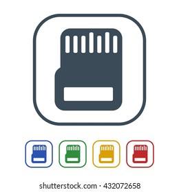 Memory card Icon Isolated on White Background.vector illustration icon