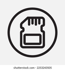 Memory card. icon in line style about camera, use for website mobile app presentation