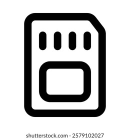Memory Card Icon in Line Style