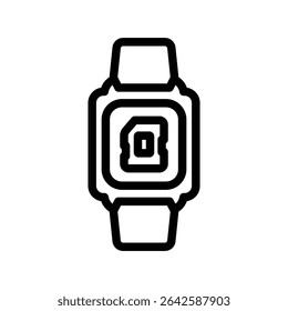 Memory card icon, Line Vector graphics