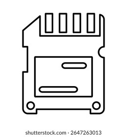 Memory Card Icon, Line Vector graphics