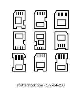 Memory Card Symbol oder Logo einzeln auf ZeichenSymbol, Vektorgrafik - Kollektion von hochwertigen Vektorsymbolen mit schwarzem Stil
